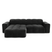 Sofa links hoek 5 zits fluweel donker antraciet 230cm