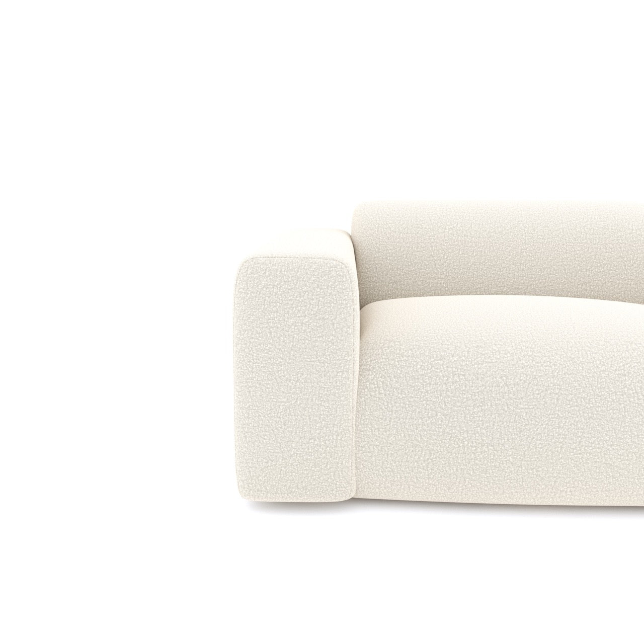 4-zitsbank in crème bouclette 240cm