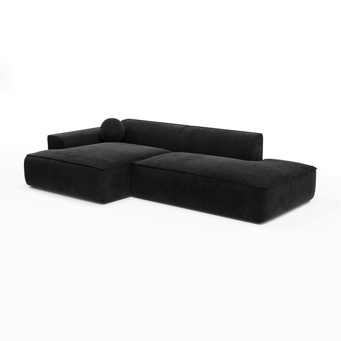 Sofa links hoek fluweel donker antraciet 260cm