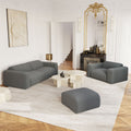 4-zitsbank in grafietgrijs bouclette 240cm