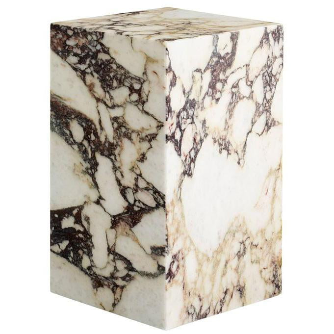 Audo Copenhagen Plinth Tall bijzettafel 30x30 Calacatta Viola marmer