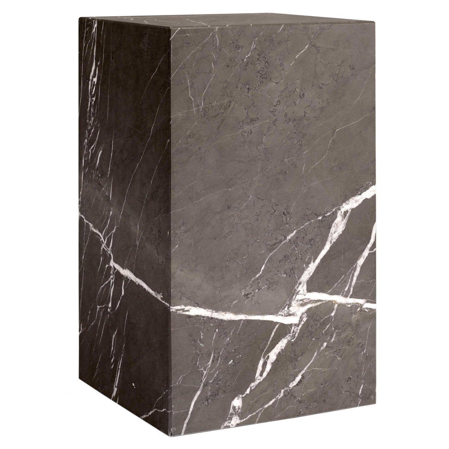 Audo Copenhagen Plinth Tall bijzettafel 30x30 Kendzo marmer grijs