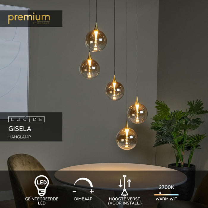 Lucide Premium GISELA Hanglamp - Amber