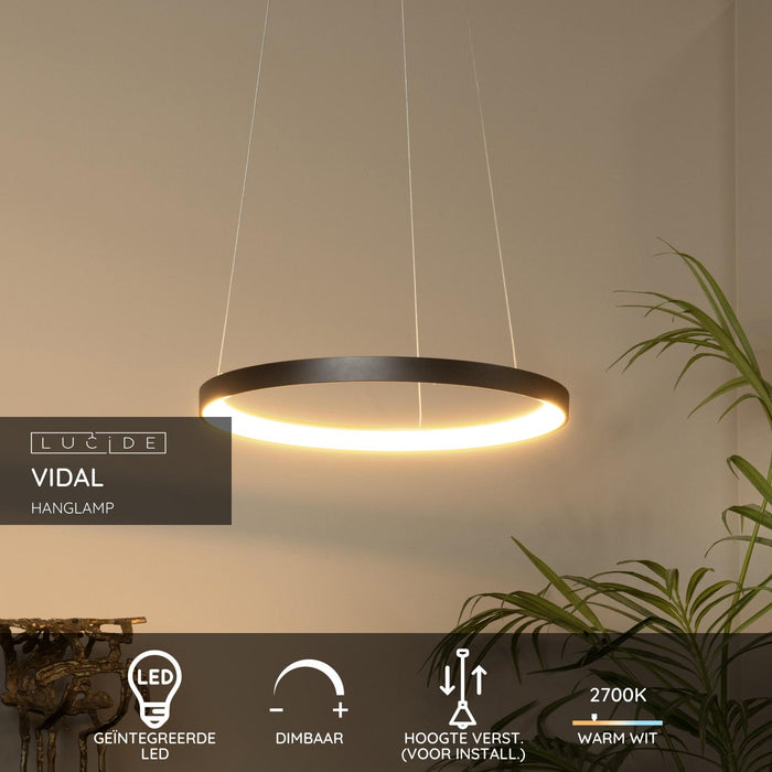 Lucide VIDAL Hanglamp - Zwart