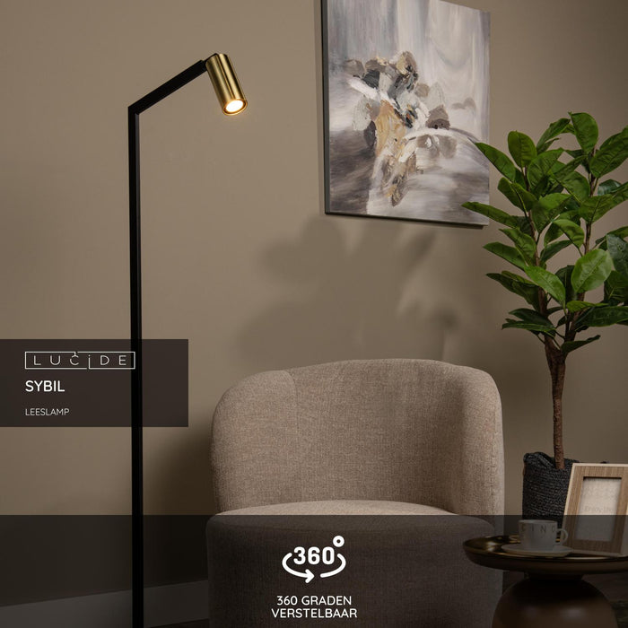 Lucide SYBIL Leeslamp - Zwart