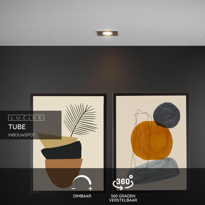 Lucide TUBE Inbouwspot - Mat chroom