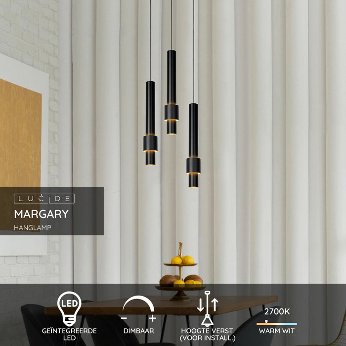 Lucide MARGARY Hanglamp - Zwart