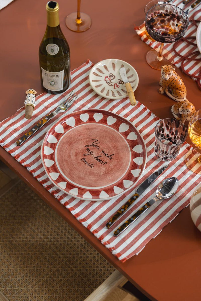 Sissy-Boy Roze ontbijtbord met hartjes