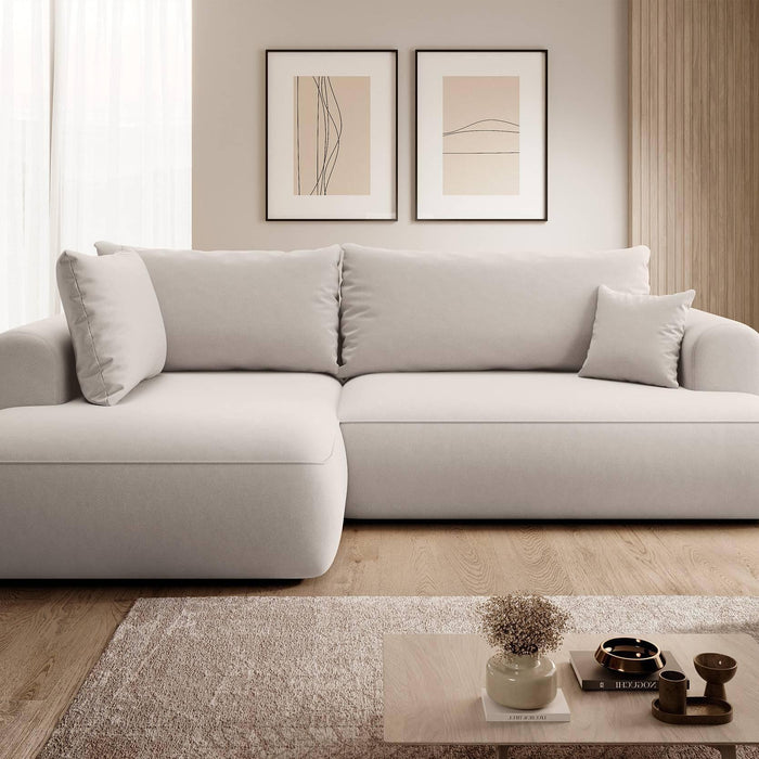 NADUVI Collection Hoekbank Philipa Big links velvet met slaapfunctie