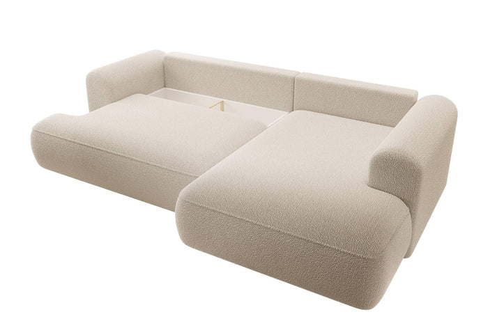 NADUVI Collection Hoekbank Philipa Big rechts bouclé met slaapfunctie