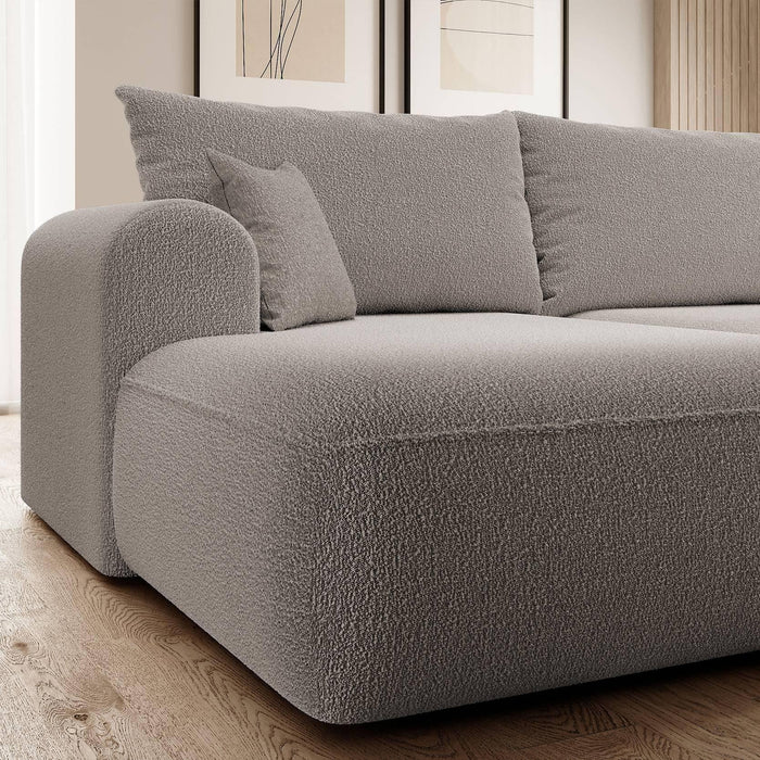 NADUVI Collection Hoekbank Philipa links bouclé met slaapfunctie