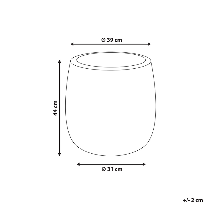 Beliani - LIVADIA - Bloempot - Gebroken wit - Vezelklei