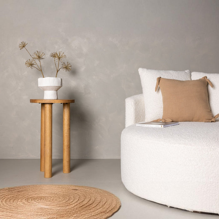 Fjôrd - Bijzettafel Naturel Ø35cm - Rubberhout - Duxbury