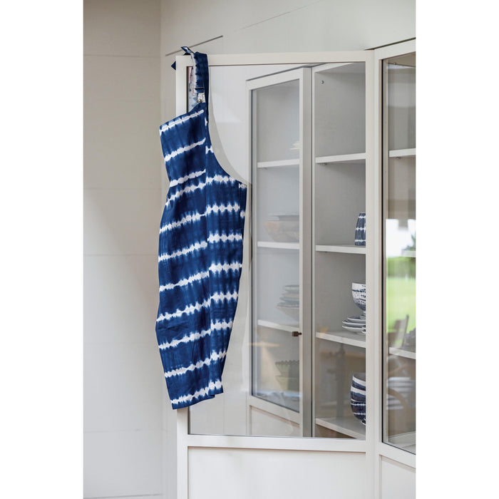 vtwonen - Schort Tie Dye - Keukenschort - Blauw, Wit - 91x93cm