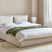 Beliani-BAJONNA-Bed met opbergruimte-Lichtbeige-160 x 200 cm-Polyester