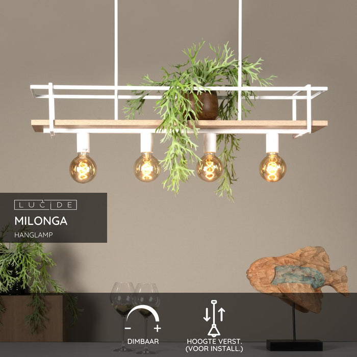 Lucide MILONGA Hanglamp - Wit