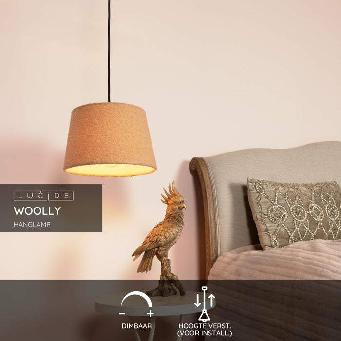 Lucide WOOLLY Hanglamp - Okergeel