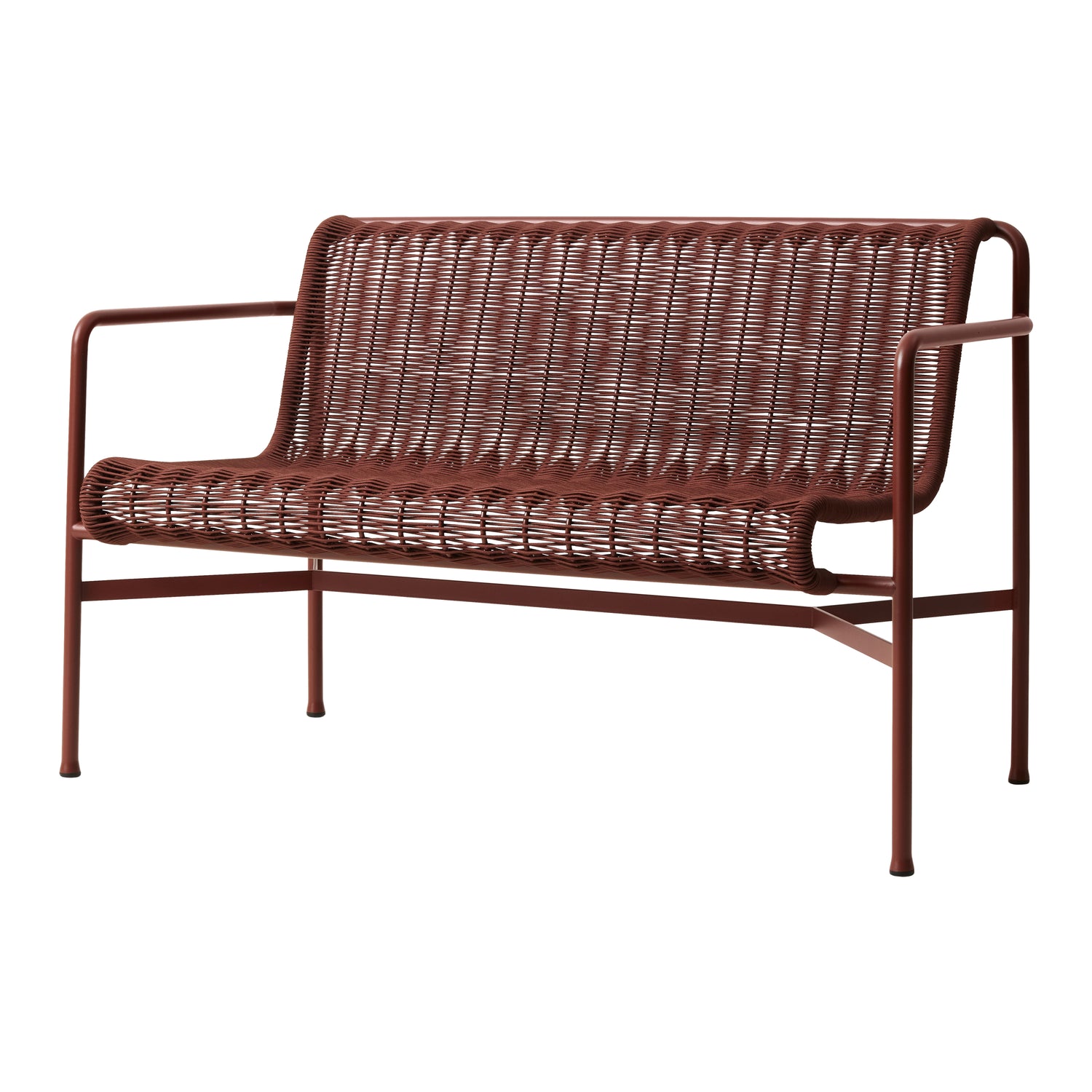 HAY Palissade Cord Tuinbank 2,5-zits met Armleuning - Iron Red