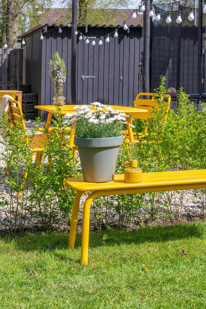 Metalen tuinbank Max 120 cm okergeel