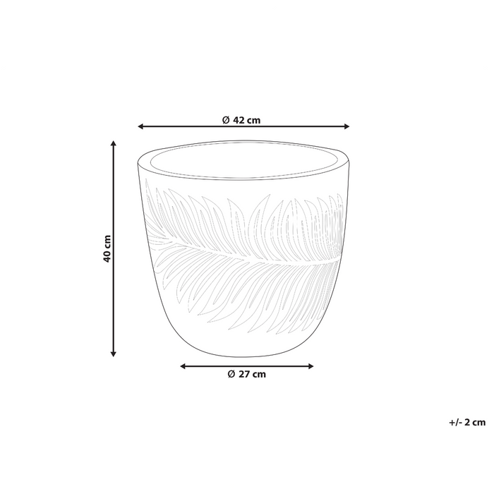Beliani-FTERO-Bloempot-Gebroken wit-42 x 42 x 40 cm-Kleivezel