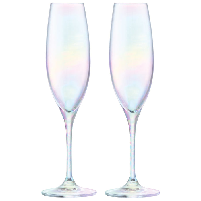 L.S.A. - Polka Champagne Flute 225ml Mother of Pearl Set van 4 Stuks