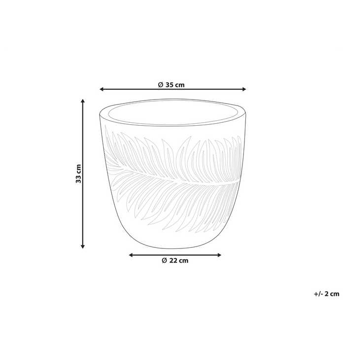Beliani-FTERO-Bloempot-Gebroken wit-35 x 35 x 33 cm-Kleivezel