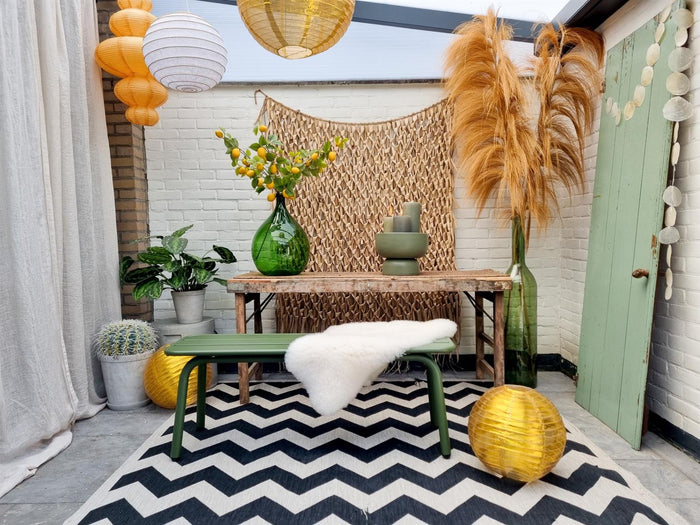 Metalen tuinbank Max 120 cm olijfgroen - zonder rugleuning