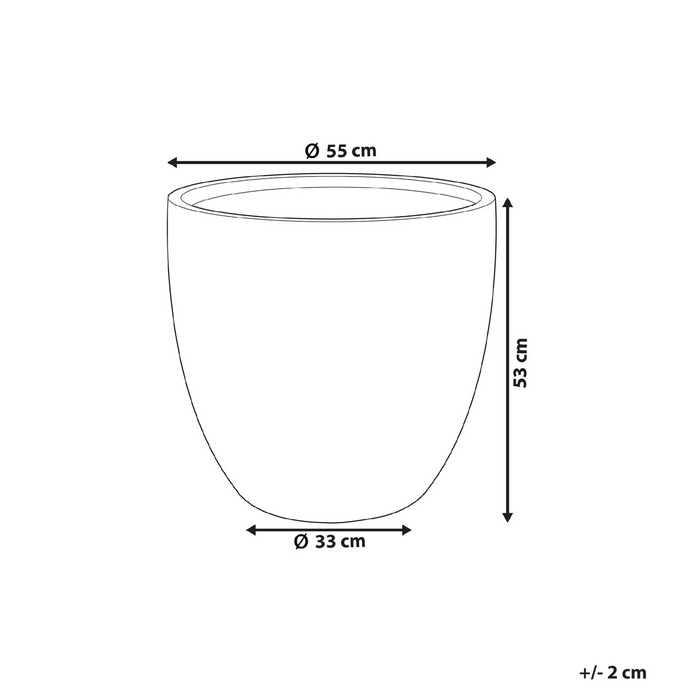 Beliani - KANNIA - Bloempot - Lichtgrijs - 55 cm - Klei-vezelmengsel