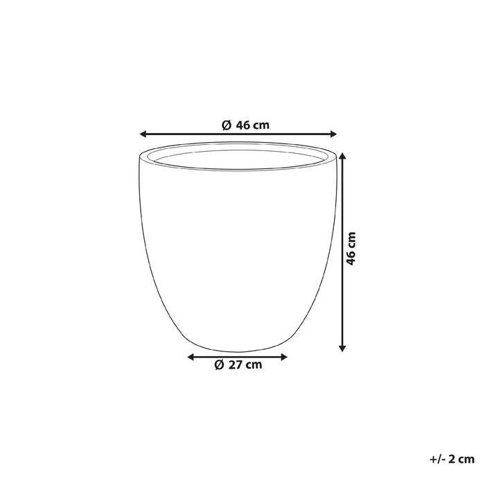 Beliani - KANNIA - Bloempot - Lichtgrijs - 46 cm - Klei-vezelmengsel
