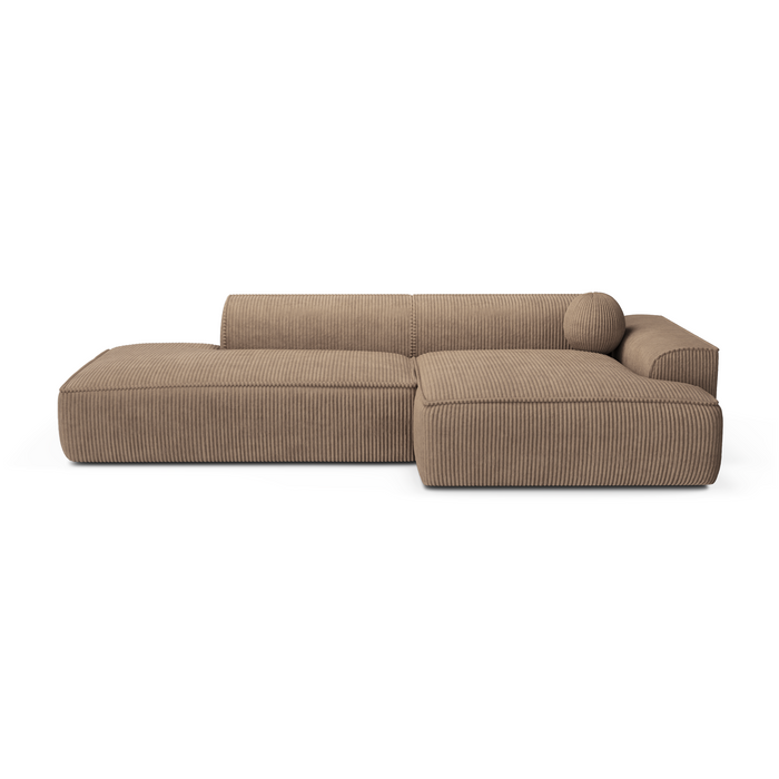 300cm taupe corduroy rechthoekige sofa