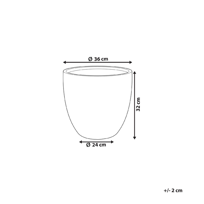 Beliani - KANNIA - Bloempot - Lichtgrijs - 36 cm - Klei-vezelmengsel