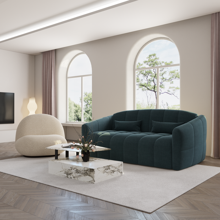 Express slaapbank dunlopillo pauwblauw fluweel 160cm