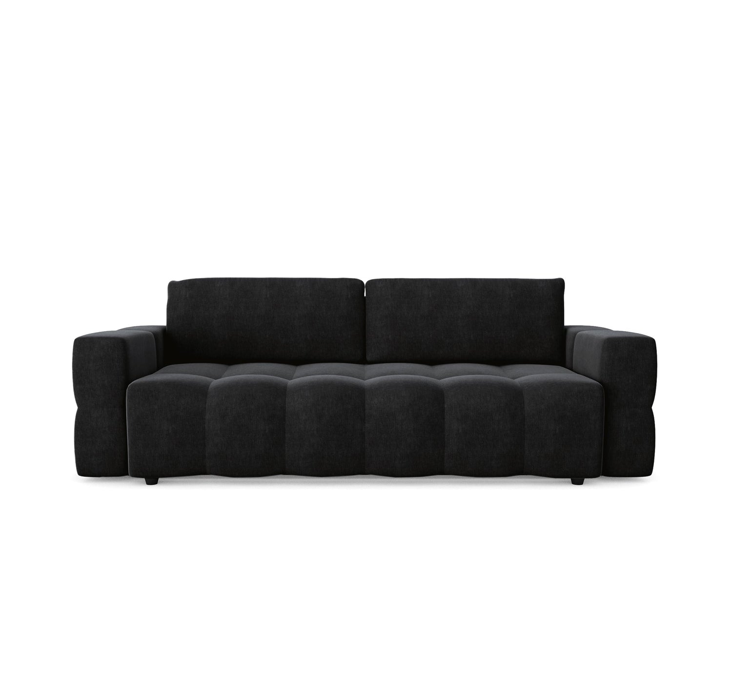 4-zits slaapbank met commode walnoot fluweel donker antraciet