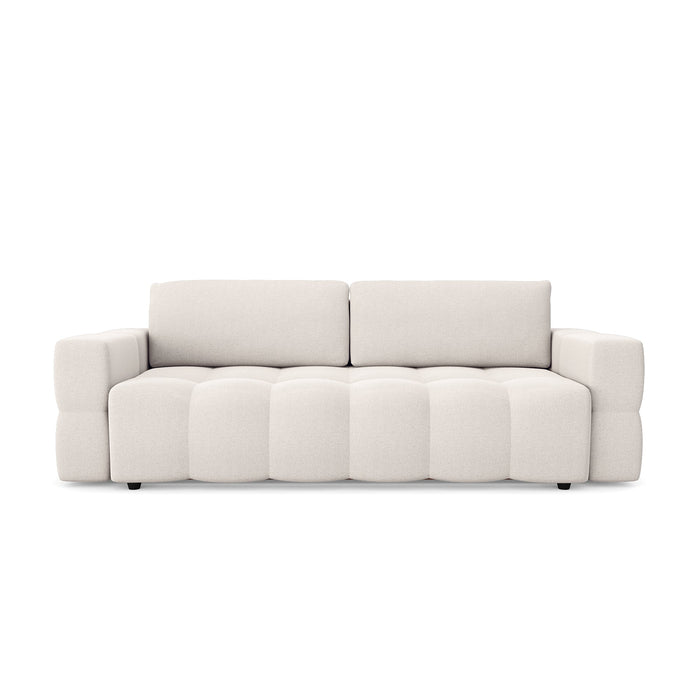 4-zits slaapbank met kist walnoot crème weefstof