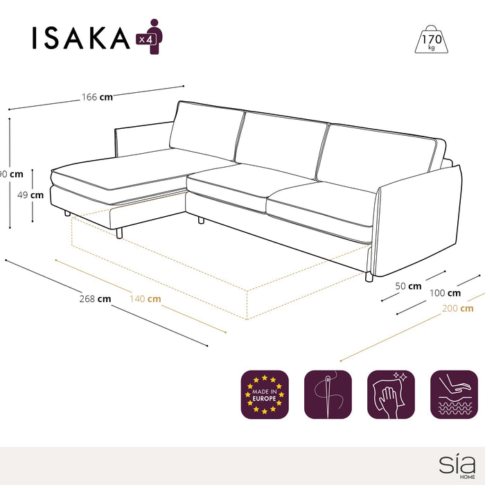 Slaapbank linkerhoek matras weefstof olijfgroen 140cm