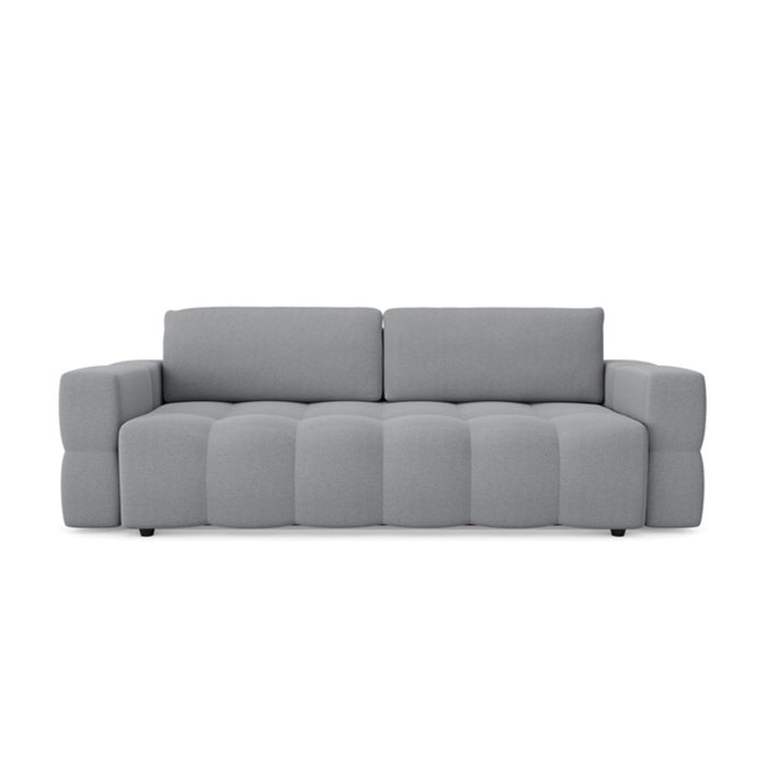 4-zits slaapbank met boxzitting in betongrijze geweven stof