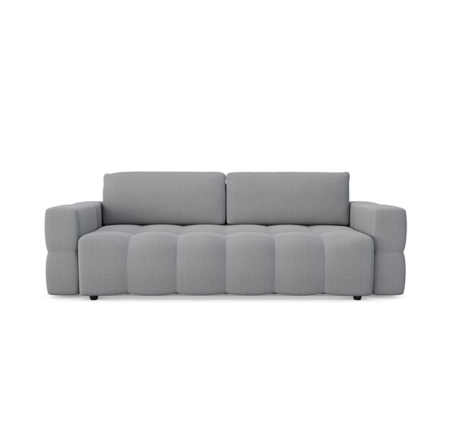 4-zits slaapbank met boxzitting in betongrijze geweven stof