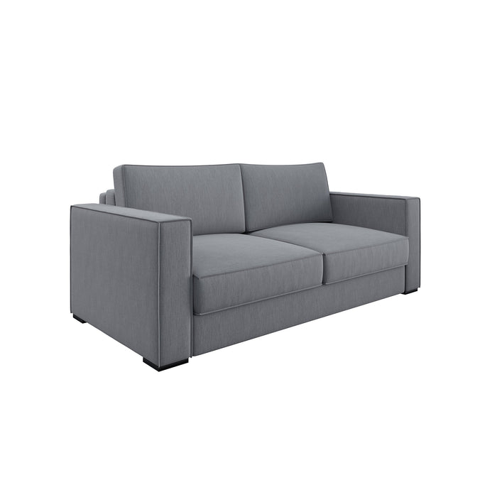 Slaapbank met matras van geweven stof, lichtgrijs 160cm