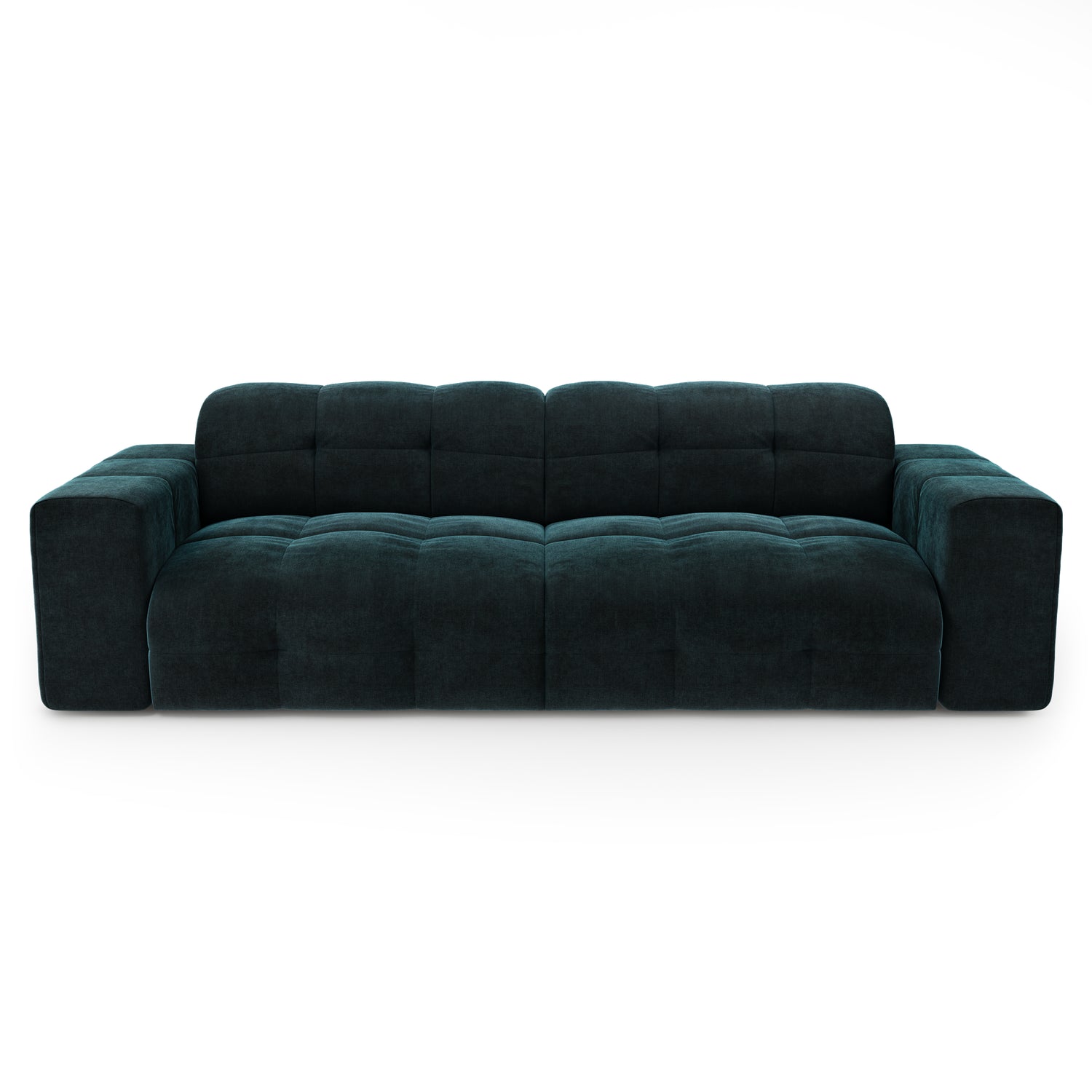 4-zits bank pauwblauw fluweel 230cm