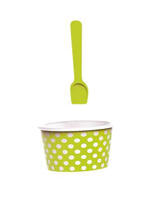 Zak!Designs - Dotty Ijsbak met Lepel Ø 8 cm Set van 2 Stuks