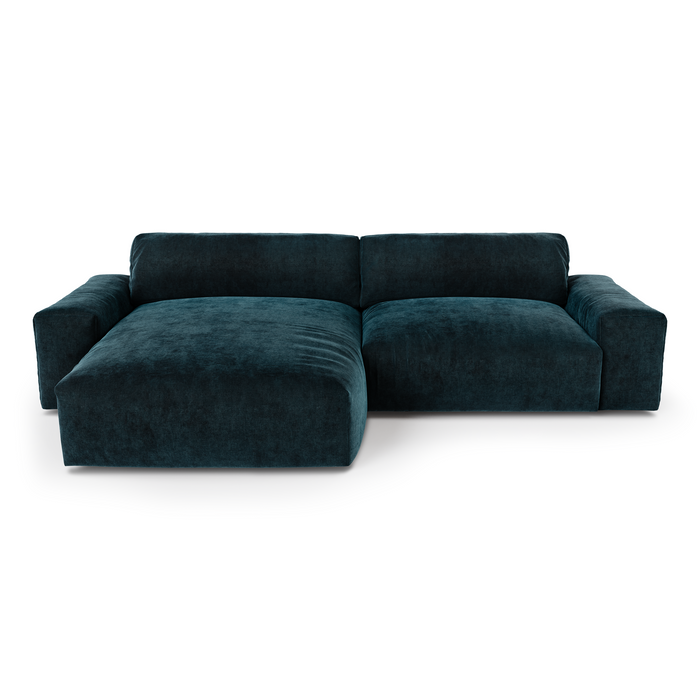 Sofa linker hoek pauw blauw fluweel 310cm
