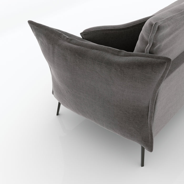 4-zitsbank in grafietgrijs fluweel