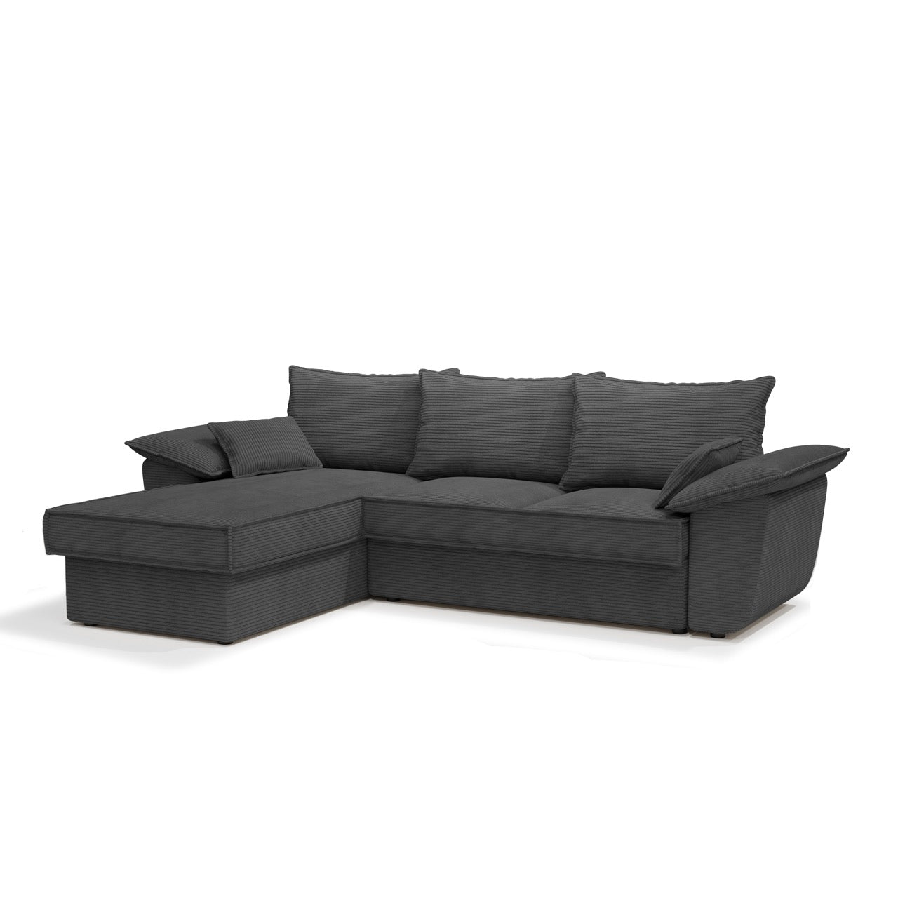 Sofa linker hoekcommode cabrio corduroy antraciet 257cm