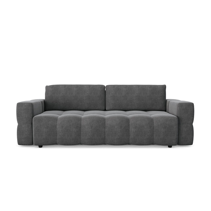 4-zits slaapbank in kast walnoot fluweel grafietgrijs