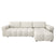 5-zits rechter hoekbank met boxzitting bouclette crème