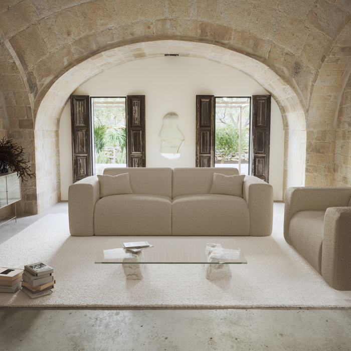 Dunlopillo 160 cm Express converteerbare bank in taupe bouclé