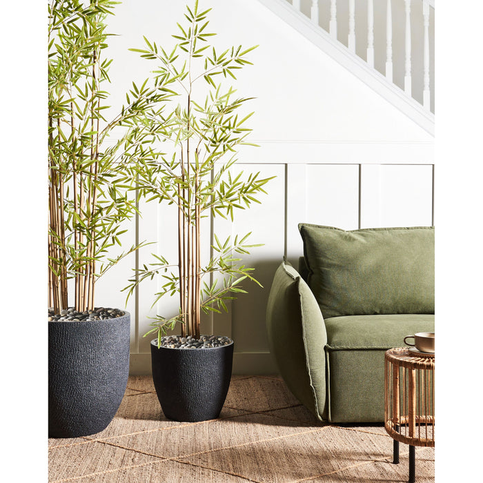 Beliani - KANNIA - Bloempot - Grafietgrijs - 36 cm - Klei-vezelmengsel