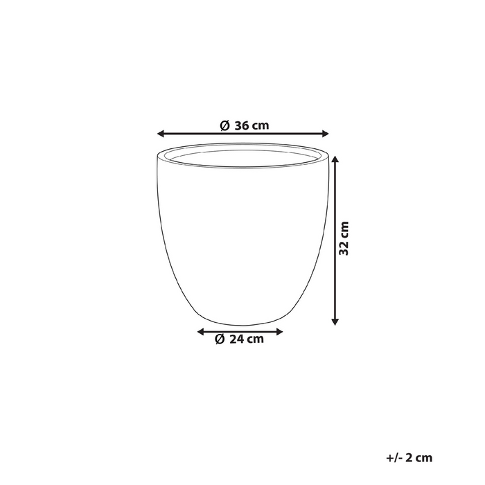 Beliani - KANNIA - Bloempot - Grafietgrijs - 36 cm - Klei-vezelmengsel