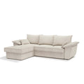 Sofa linker hoekcommode corduroy creme 257cm