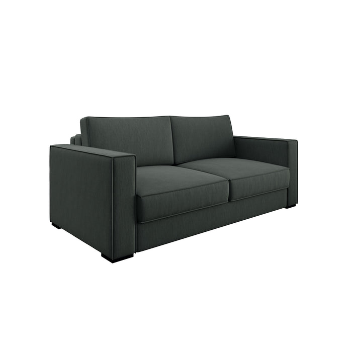 Slaapbank met matras in olijfgroen weefsel 140cm